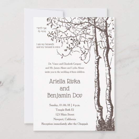 Ik ben mijn geliefde in Uitnodiging voor Diep Root (Voorkant)