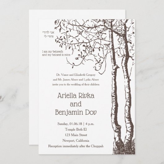 Ik ben mijn geliefde in Uitnodiging voor Diep Root (Voorkant / Achterkant)