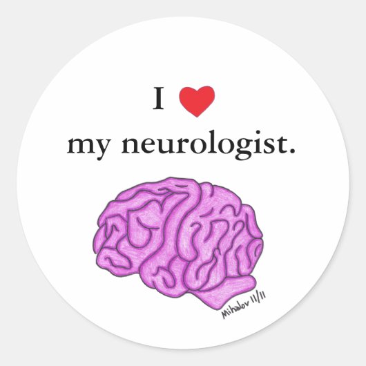 Ik ben mijn neuroloog ronde sticker (Voorkant)