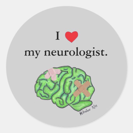 Ik ben mijn neuroloog ronde sticker (Voorkant)