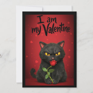 Ik ben mijn Valentijn Black Cat Feestdagenkaart