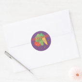 Ik ben mijn Veggies Tomato Broccoli Carrot Paars Ronde Sticker (Envelop)