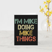 Ik ben Mike aan het doen Mike Things Funny Christm Kaart (Gele Bloem)