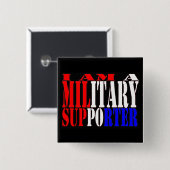Ik ben militair voorstander vierkante button 5,1 cm (Voorkant /achterkant)