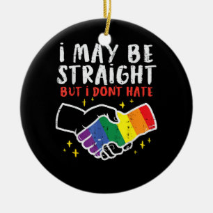 Ik ben misschien hetero, maar ik haat de regenboog keramisch ornament