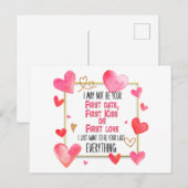 Ik ben misschien niet je eerste date Eerste kus Ee Briefkaart (Voorkant / Achterkant)