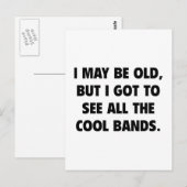 Ik ben misschien oud, maar ik moet alle koele band briefkaart (Voorkant / Achterkant)