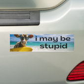 Ik ben misschien stom - grappige meme bumpersticker (Op auto)