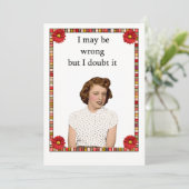 Ik ben misschien verkeerd, maar ik betwijfel het. (Staand voorkant)