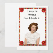 Ik ben misschien verkeerd, maar ik betwijfel het. (Voorkant / Achterkant)