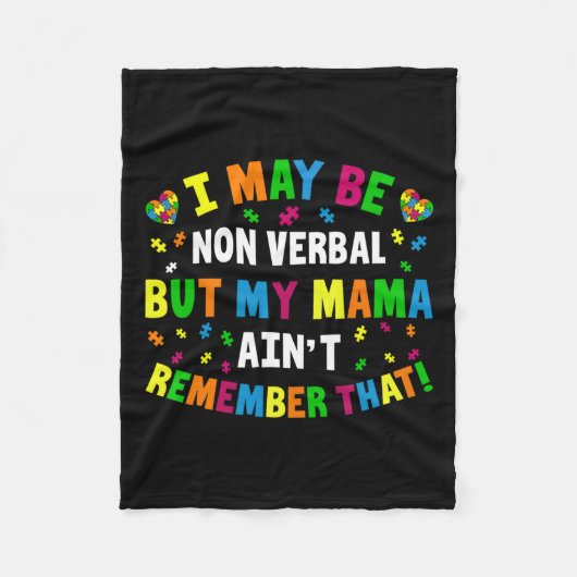 Ik ben misschien wel niet verbaal, maar mijn moede fleece deken (Voorkant)