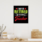 Ik ben moe, maar ik ben altijd leraar grappig poster (Keuken)