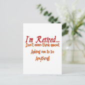 Ik ben moe, vraag me niet om iets te doen briefkaart (Staand voorkant)