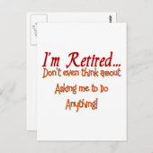 Ik ben moe, vraag me niet om iets te doen briefkaart (Voorkant / Achterkant)