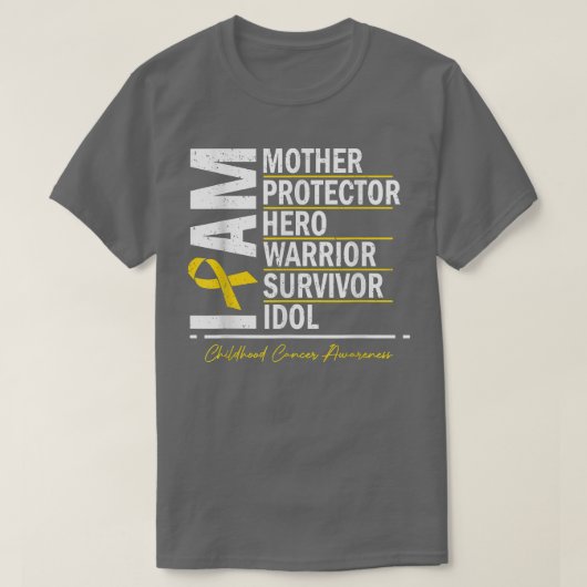 Ik ben moeder Hero Warrior Survivor Kinderkanker T-shirt (Design voorkant)