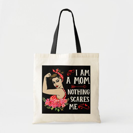 Ik ben moeder Rosie de riveter sterke vrouw mama Tote Bag (Voorkant)