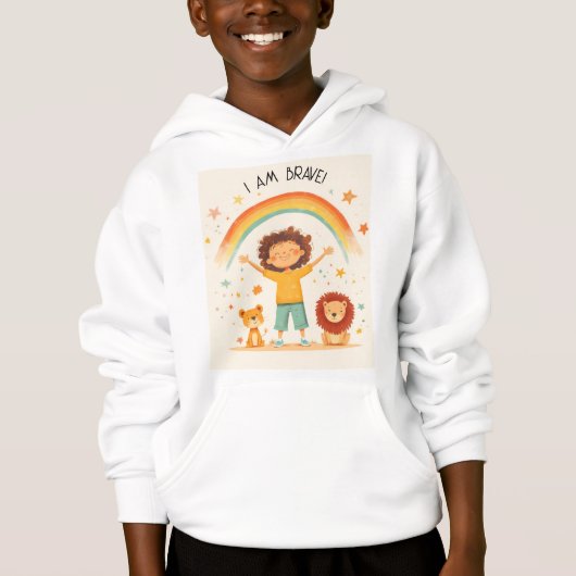 Ik ben moedig - Kinder Affirmatie Hoodie (Voorkant)