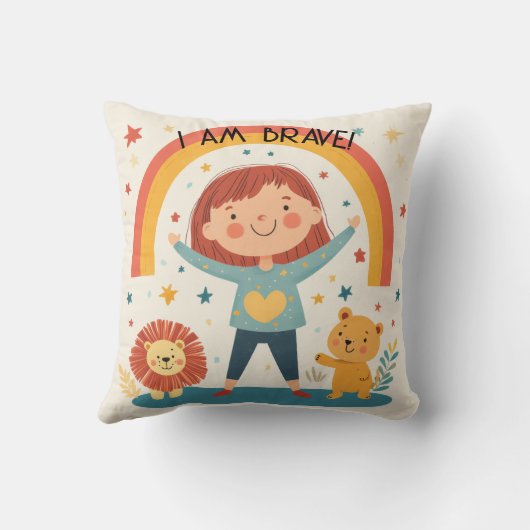 Ik ben moedig - Kinder affirmatie Sierkussen (Achterkant)