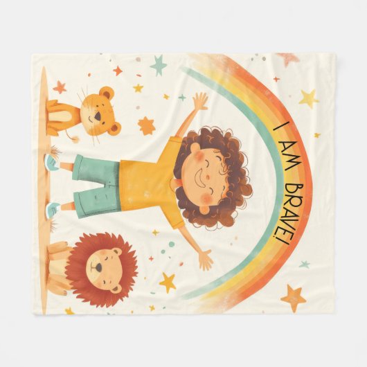 Ik ben moedig - Kinder bevestiging Fleece Deken (Voorkant (Horizontaal))