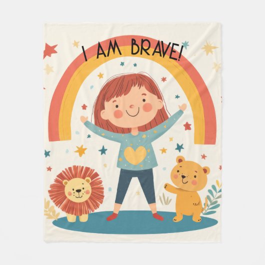 Ik ben moedig - Kinder bevestiging Fleece Deken (Voorkant)