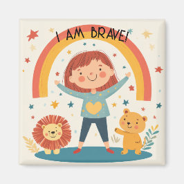 Ik ben moedig - Kinder bevestiging Magneet