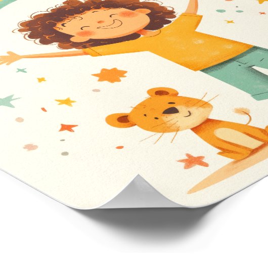 Ik ben moedig - Kinder bevestiging Poster (Hoek)