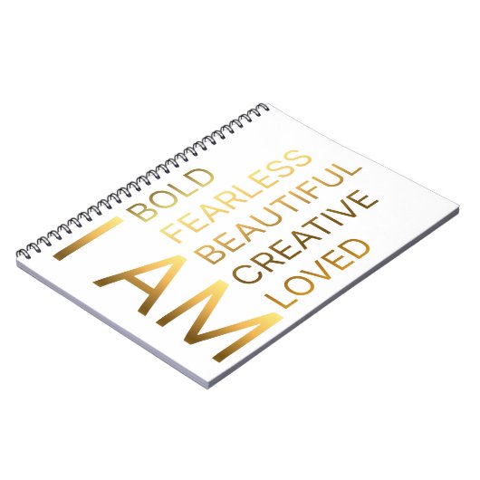 IK Ben Moedig, Onbevreesd, Mooi, Creatief, Geliefd Notitieboek (Linkerzijde)