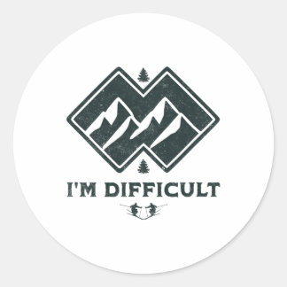 Ik ben moeilijk Dubbele Zwarte Diamanten Grappige  Ronde Sticker