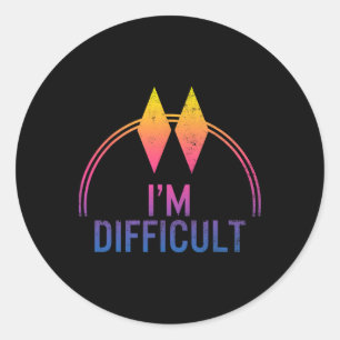 Ik ben moeilijk dubbelzwart diamanten Ski Snow Ronde Sticker