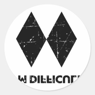 Ik ben moeilijk grappig dubbele zwarte diamanten s ronde sticker