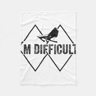Ik ben moeilijk grappig ski sneeuw skiër skiën afd fleece deken