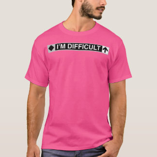 Ik ben moeilijk grappig ski snowboard t-shirt