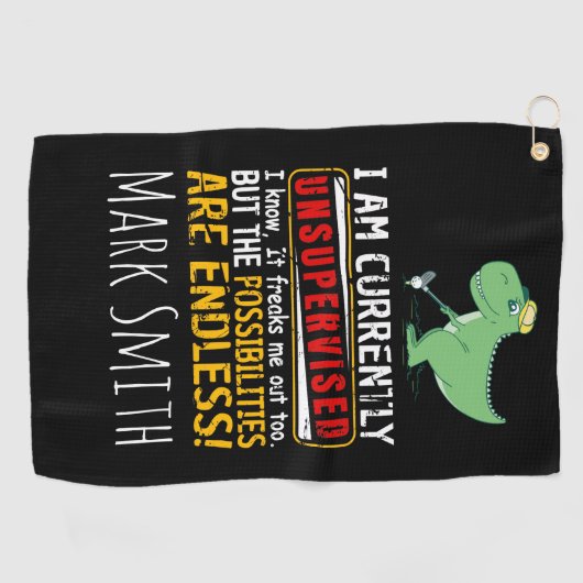 Ik ben momenteel niet onder toezicht Ik ken het di Golfhanddoek (Horizontaal)