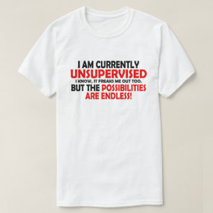 IK BEN MOMENTEEL UNSUPERVISED. DE MOGELIJKHEDEN! T-SHIRT