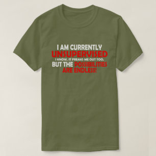 IK BEN MOMENTEEL UNSUPERVISED. DE MOGELIJKHEDEN! T-SHIRT