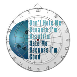 Ik ben mooi en goed Bowling blauw Dartbord