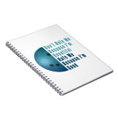 Ik ben mooi en goed Bowling blauw Notitieboek (Rechterzijde)