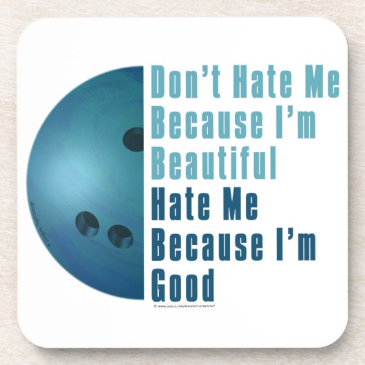 Ik ben mooi en goed Bowling blauw Onderzetter (Voorkant)