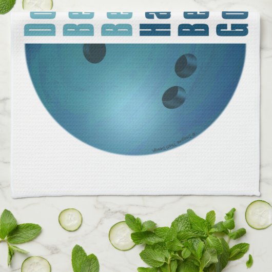 Ik ben mooi en goed Bowling blauw Theedoek (Gevouwen)