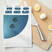 Ik ben mooi en goed Bowling blauw Theedoek (Quarter Fold)