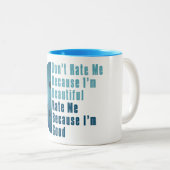 Ik ben mooi en goed Bowling blauw Tweekleurige Koffiemok (Voorkant rechts)