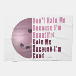 Ik Ben Mooi Ik Ben Goed Bowling Roze Theedoek