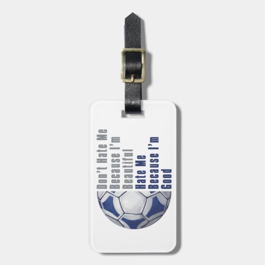 Ik ben mooi Ik ben goed Voetbal Bagagelabel (Voorkant verticaal)