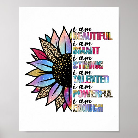 Ik ben mooi, ik ben slim, ik ben sterk, luipaardzo poster (Voorkant)