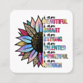 Ik ben mooi, ik ben slim, ik ben sterk, luipaardzo vierkante visitekaartje (Voorkant)