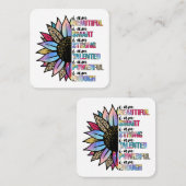 Ik ben mooi, ik ben slim, ik ben sterk, luipaardzo vierkante visitekaartje (Voorkant / Achterkant)