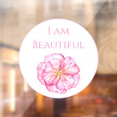 Ik ben Mooie Bloem Roze Raamsticker (Vel 2)