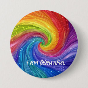 Ik ben mooie digitale kunst ronde button 7,6 cm