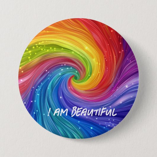 Ik ben mooie digitale kunst ronde button 7,6 cm (Voorkant)