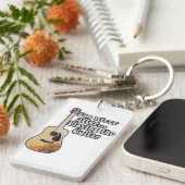 Ik ben mooier na het spelen van de gitaar. motivat sleutelhanger (Voorkant Rechts)